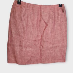 Vintage Talbots Petites Irish Linen Red Mini Skirt Size 14